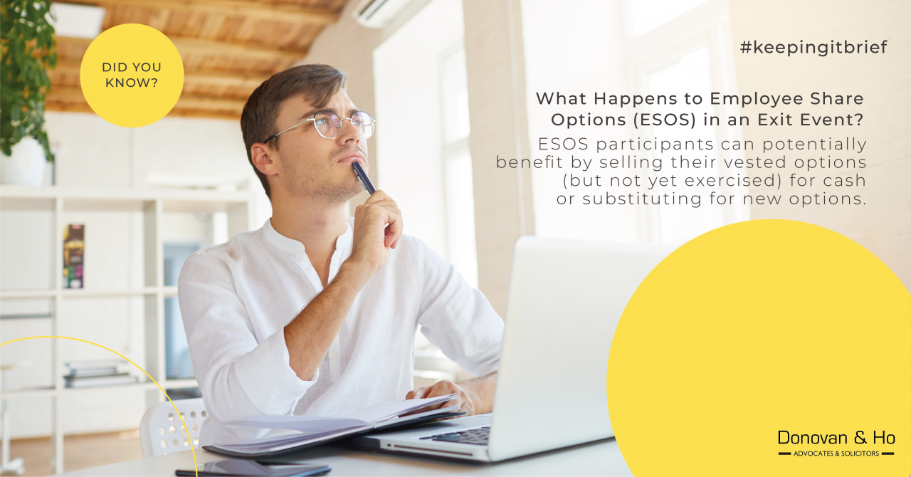 What happens to Employee Share Options in an exit event? | Donovan & Ho